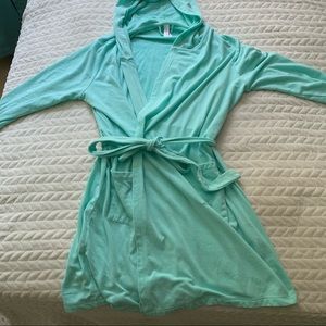 Teal bathrobe